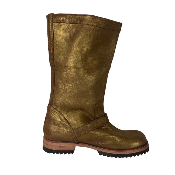 Jim Barnier Womens Engineer E Boot Buckle Gold Distress Size 8.5 New $425 - Picture 6 of 8